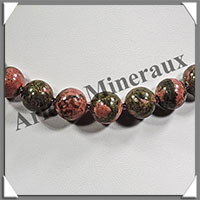 UNAKITE - Collier - Perles 12 mm - 43 cm - M004