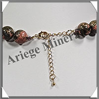 UNAKITE - Collier - Perles 12 mm - 43 cm - M004