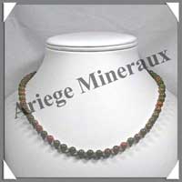 UNAKITE - Collier - Perles 6 mm - 46 cm - M002