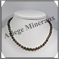 UNAKITE - Collier - Perles 6 mm - 43 cm - M004