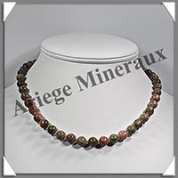 UNAKITE - Collier - Perles 8 mm - 44 cm - M003