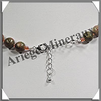 UNAKITE - Collier - Perles 8 mm - 44 cm - M003