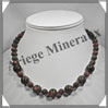 UNAKITE - Collier - Perles 8 et 12 mm en dgrad - 42 cm - M002 Brsil