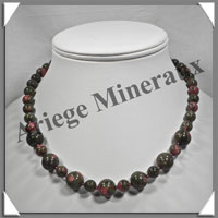 UNAKITE - Collier - Perles 8 et 12 mm en dgrad - 42 cm - M002