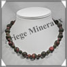 UNAKITE - Collier - Perles 8 et 12 mm en altern - 42 cm - M001 Brsil