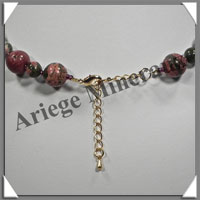 UNAKITE - Collier - Perles 8 et 12 mm en altern - 42 cm - M001