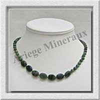 ZOIZITE RUBIS - Collier Compos - Ovales 14x10 mm et Perles 6 mm en dgrad - 46 cm - M002