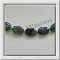 ZOIZITE RUBIS - Collier Compos - Ovales 14x10 mm et Perles 6 mm en dgrad - 46 cm - M002