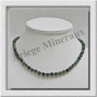 ZOIZITE RUBIS - Collier Perles 6 mm - 47 cm - M001