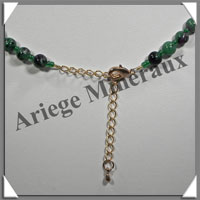 ZOIZITE RUBIS - Collier Perles 6 mm - 43 cm - M002