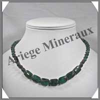 ZOIZITE RUBIS - Collier Compos - Rectangles 14x10 mm et Perles 6 mm en dgrad - 44 cm - M003