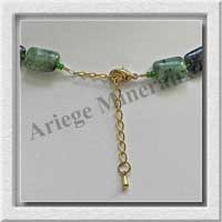 ZOIZITE RUBIS - Collier Compos - Rectangles 14x10 mm - 45 cm - M004