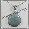 AIGUE MARINE - Pendentif Argent - Goutte - 38x30 mm - W006 Brsil