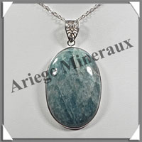 AIGUE MARINE - Pendentif Argent - Ovale - 47x30 mm - W008