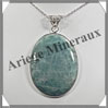 AIGUE MARINE - Pendentif Argent - Ovale - 62x48 mm - W009 Brsil