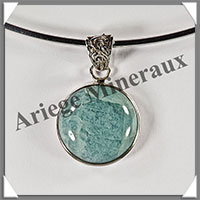 AIGUE MARINE - Pendentif Argent - Rond - Diamtre : 25 mm - W010