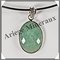 AIGUE MARINE Facete - Pendentif Argent - Ovale - 30x20 mm - W011