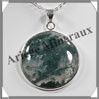 AGATE MOUSSE - Pendentif Argent - Rond - Diamtre : 35 mm - W001 Inde