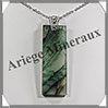 AGATE MOUSSE - Pendentif Argent - Rectangle - 52x18 mm - W005 Inde
