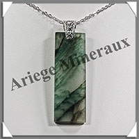 AGATE MOUSSE - Pendentif Argent - Rectangle - 52x18 mm - W005