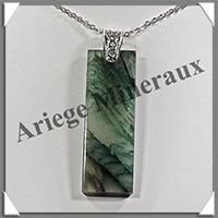 AGATE MOUSSE - Pendentif Argent - Rectangle - 52x18 mm - W005