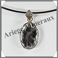 AGATE MOUSSE - Pendentif Argent - Ovale - 30x18 mm - W006