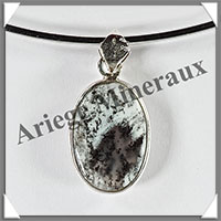 AGATE MOUSSE - Pendentif Argent - Ovale - 30x18 mm - W006