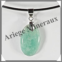 AMAZONITE - Pendentif Argent - Ovale - 30x15 mm - W001