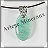 AMAZONITE - Pendentif Argent - Ovale - 33x20 mm - W002 Russie
