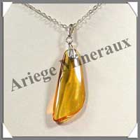 AMBRE Caramel Clair - Goutte - Blire Argent - 35 mm - C005
