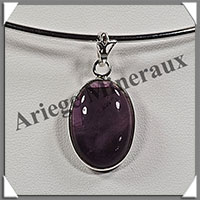 AMETHYSTE - Pendentif Argent - Ovale - 23x15 mm - W001