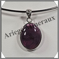 AMETHYSTE - Pendentif Argent - Ovale - 25x20 mm - W005