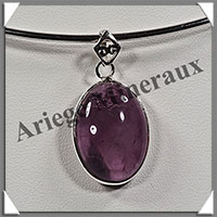 AMETHYSTE - Pendentif Argent - Ovale - 25x20 mm - W006