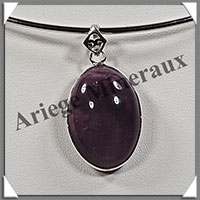 AMETHYSTE - Pendentif Argent - Ovale - 30x20 mm - W008