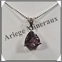 AMETHYSTE - Pendentif Argent - Facet (Triangle) - 15x15 mm - W009