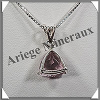 AMETHYSTE - Pendentif Argent - Facet (Triangle) - 15x15 mm - W009