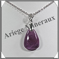 AMETHYSTE - Pendentif Argent - Goutte - 30x16 mm - W011