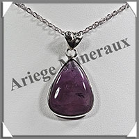 AMETHYSTE - Pendentif Argent - Goutte - 30x20 mm - W012