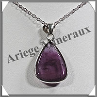 AMETHYSTE - Pendentif Argent - Goutte - 30x20 mm - W012