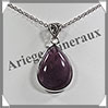 AMETHYSTE - Pendentif Argent - Goutte - 30x20 mm - W013 Brsil
