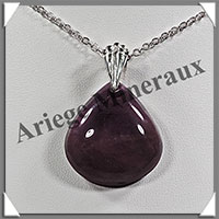 AMETHYSTE - Pendentif Argent - Goutte - 38x26 mm - W014