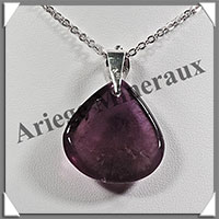 AMETHYSTE - Pendentif Argent - Goutte - 38x26 mm - W014