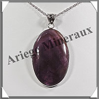 AMETHYSTE - Pendentif Argent - Ovale - 55x30 mm - W016