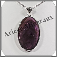 AMETHYSTE - Pendentif Argent - Ovale - 55x30 mm - W016