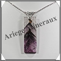 AMETHYSTE (Chevron)  - Pendentif Argent - Rectangle - 60x18 mm - W017