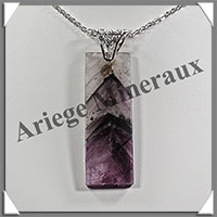 AMETHYSTE (Chevron)  - Pendentif Argent - Rectangle - 60x18 mm - W017