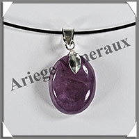 AMETHYSTE - Pendentif Argent - Ovale - 20x15 mm - W019