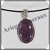 AMETHYSTE - Pendentif Argent - Ovale - 18x13 mm - W021