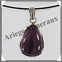 AMETHYSTE - Pendentif Argent - Goutte - 22x16 mm - W022
