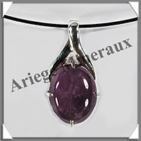 AMETHYSTE - Pendentif Argent - Ovale - 20x15 mm - W024